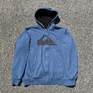 Y2K Quicksilver Sherpa Lined Full Zip Hoodie Sz M